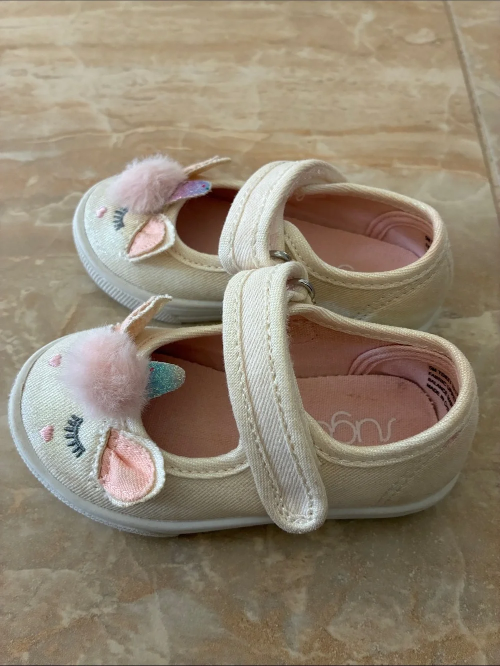 Toddler size 5 Girl Unicorn Pink Velcro Sneakers Shoes